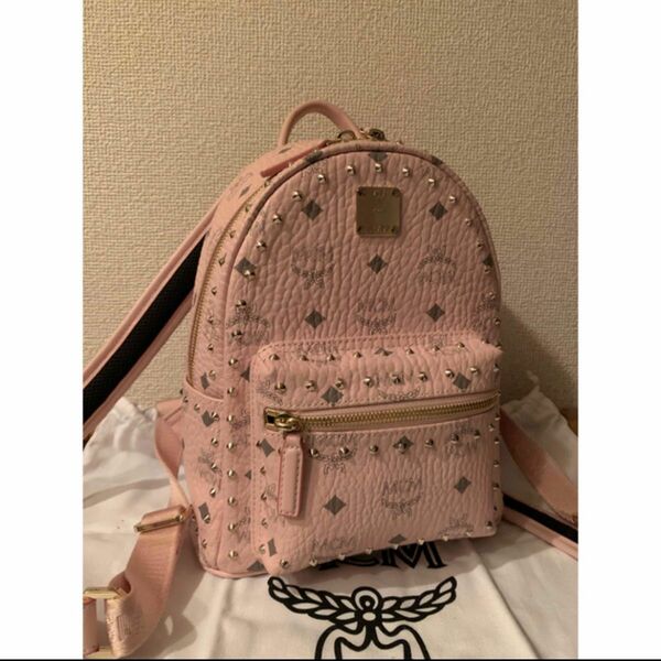 MCM リュック パウダーピンク ミニサイズ ギャランディカード レシート付き Backpack PINK エムシーエム