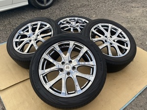 ホイール付タイヤ４本セット アルファード、ヴェルファイア、エスティマ 日本製の車輪 18×7.5JJ+55 PCD114.3 235/50/18 YOKOHAMA 2020年製