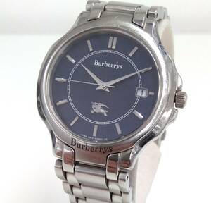 ジャンク 不動品 BURBERRY バーバリー B810-H18369 ネイビー文字盤 腕時計 ソーラー メンズ