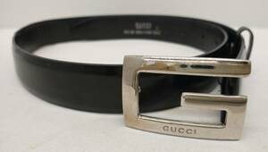  Junk [ extension hole equipped / plating peel off ] GUCCI Gucci belt G Logo 036.1406.1004 men's approximately 64cm