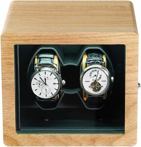 NEWTRY ワインディングマシーン ウォッチワインダー 白いオークの木製 機械式時計巻き取りボックス 時計ケース(2本巻き上げ)