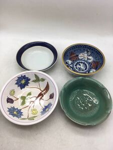 【1円スタート】鉢 ４点セット 和食器 吾山窯 HOYA など 花柄 コレクション 煮物碗 器 シンプル 陶器 繊細 保管品 DM1026L