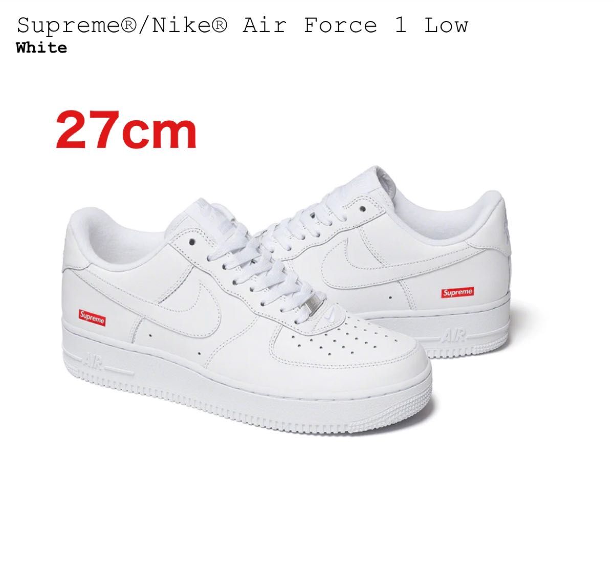 White US7 25cm 25 0cm 】 Supreme / Nike Air Force 1 Low|PayPayフリマ