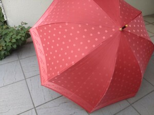 新品★LANVIN ランバン 長傘　 雨傘　耐風傘　レッド　