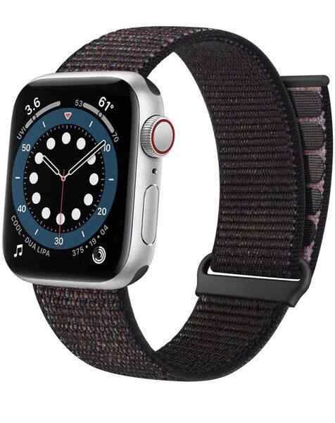 Apple アップルウォッチバンド 38/40/41mm ナイロンバンド 交換ベルト 替えベルト シリーズ2345678SE対応 マジクテープ 黒ブラック