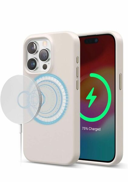 【elago】 iPhone15Pro 対応 ケース MagSafe 対応 シリコン 耐衝撃ケース 