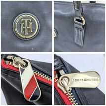 【3320】TOMMY HILFIGER トミーヒルフィガー ナイロン×PUレザー トートバッグ 黒/ブラック ショルダーバッグ メンズ レディース_画像5