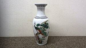 【送料無料】Sh1021-01◯中国美術 景徳鎮製 花瓶 花入 花器 時代 壺