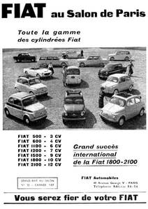 *1959 year. automobile advertisement Fiat FIAT