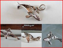 ☆シルバー ザトウクジラ 親子 ペンダントトップ　クジラ　ホエール　 アクセサリー ダイビング　humpbackwhale marine silver ☆_画像1