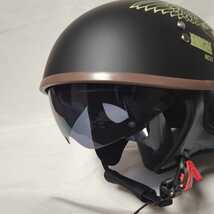 ダックテール ヘルメット　Ｍ　Ｌ　ＸＬ　マットブラック　バイザー付　グラフィック　軽量　半帽　キャップ型　半ヘル　_画像5