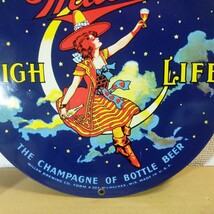 ミラー社 ブリキ？ 鉄板？ 看板 U.S.A.製 miller HIGH LIFE 直径約28.5㎝ 未チェック 詳細不明 ジャンク扱い _画像5