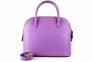 【美品】CELINE セリーヌ ボリード型 2WAYショルダー ハンドバッグ パープル【PC95】