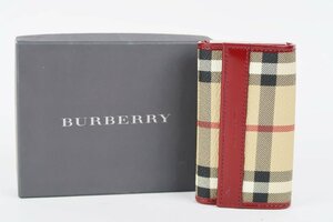 【超美品】BURBERRY バーバリー 6連キーケース チェック柄 PVC 小物【PG90】