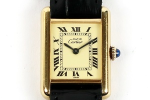 【超美品】Cartier カルティエ マストタンク ヴェルメイユ ヴィンテージ 高級腕時計 サファイア 手巻き 動作確認済み【OQ38】