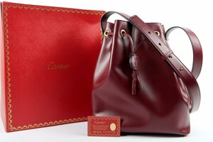 [ прекрасный товар ]Cartier Cartier Must линия 2C бордо мешочек type плечо упаковка бренд сумка [PK60]
