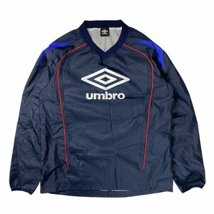 美品 UMBRO アンブロ ピステ ウィンドブレーカー ロゴ ネイビー M サッカー メッシュ