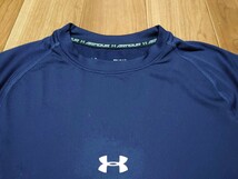  アンダーアーマー UNDER ARMOUR コールドギア アンダーシャツ 厚手 冬用 高校野球 ネイビー SMサイズ Sサイズ相当 美品_画像4