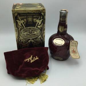 G65◎【未開栓】ROYAL SALUTE ロイヤルサルート 21年 赤 陶器 スコッチウイスキー 700ml 40% 約1336ｇ 洋酒 古酒 保存袋 箱付き ◎