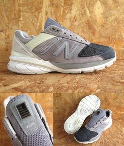 27cm USA製 M990BM5 ニューバランス New Balance V5 US9 レザー アメリカ製 991 992 993 1300 GRAY MULTI グレー マルチ 990V5