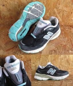 22cm USA made suede W990AB3 New balance New Balance US5 leather America made 991 992 993 1300 reissue model BLACK black 