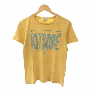 KITSUNE TEE キツネティー ロゴプリントTシャツ イエロー XS ITCJQVR9KU9O