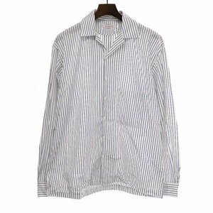 s.k. manor hill エスケーマノアヒル 19SS Shore Shirt ストライプ柄オープンカラーシャツ ホワイト サイズ:S メンズ ITNRKDFJ3TNA