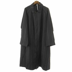 Graphpaper グラフペーパー Wide Stripe Wool Oversized Coat オーバーサイズストライプコート ブラック サイズ:1 メンズ ITSFATIO8IZ4