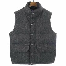 THE NORTH FACE PURPLE LABEL ザ ノースフェイス パープルレーベル Harris Tweed Sierra Vest ウールダウンベスト グレー サイズ:S メンズ_画像1