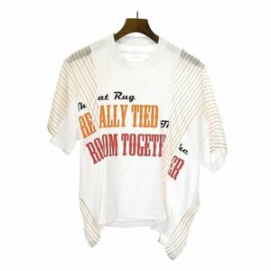 sacai × The Big Lebowski サカイ × ビッグ リボウスキ 20SS ドッキングツイストTシャツ ホワイト サイズ:1 レディース IT3OGL2FO0AS