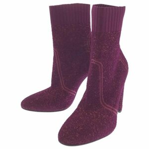 Gianvito Rossi Jean vi to Rossi knitted socks heel bootie purple size :37.5 lady's ITJIEAD71DAW