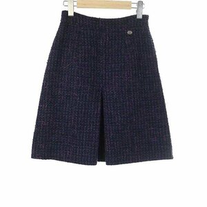 CHANEL Chanel tweed skirt navy size :34 lady's IT72XUQ5GC16