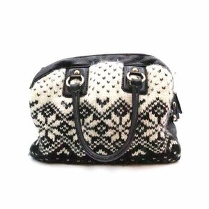 D&G ディーアンドジー BAG LILY ニットコンビ2WAYレザーショルダーバッグ ブラック ITA7Y8MBMOI6