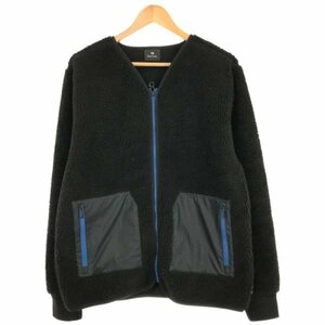 PS Paul Smith ピーエス ポールスミス 21AW ノーカラーボアフリースジャケット ブラック サイズ:L メンズ ITNU9T4ZN6HW