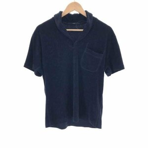 AKM エーケーエム SHAWL SKIPPER POLO SHIRT スキッパーパイルポロシャツ ネイビー サイズ:L メンズ ITG0VLJ9QYZY