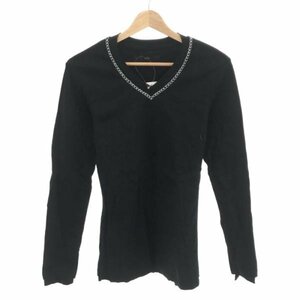 AKM エーケーエム L/S HAND STITCH V-NECK Vネックステッチカットソー ブラック サイズ:S メンズ ITTS60GV8VGY