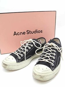 Acne Studios アクネストゥディオズ Ballow Tumbled USED加工 キャンバスローカットスニーカー ブラック 43 ITMOZI27SSKW