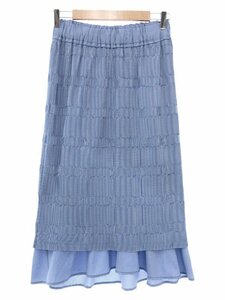 SKETCH mintdesigns スケッチ ミントデザインズ 19SS GINGHAM PLEATS SKIRT ギンガムチェックレイヤードプリーツスカート ブルー 2