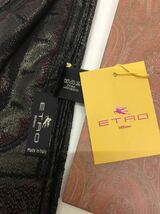 【未使用】ETRO エトロ ペイズリー柄 シルク混スカーフ イタリア製_画像3