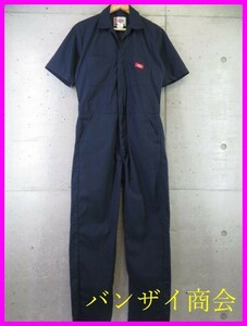 3011m101◆良品です◆DICKIES ディッキーズ 半袖ワークツナギ つなぎ S/メカニックツナギ/オールインワン/ジャケット/アメカジ/作業着/整備