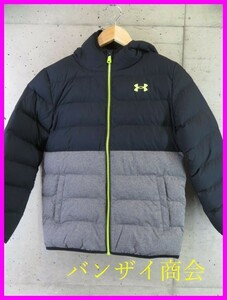 6101s16◆美品です◆キッズサイズ◆UNDER ARMOUR アンダーアーマー フーディ 中綿ダウンジャケット YLG/ジャージ/パーカー/ブルゾン/子供服