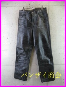 3201s20◆良品です◆MEN'S BIGI メンズビギ ユーズド加工 牛革レザーパンツ LL/ボトムス/ライダース/ジャケット/バイカー/ライダース/黒