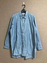 名作 HEUGN James BLUE レギュラーカラー シャツ SHIRT 022 ユーゲン 3 インディゴ_画像2