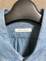 名作 HEUGN James BLUE レギュラーカラー シャツ SHIRT 022 ユーゲン 3 インディゴ_画像4
