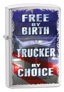 Zippo ジッポライター Free by Birth, Trucker by Choice 29078 メール便可