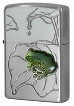 Zippo ジッポライター 蛙 かえる ニッケル古美_画像1