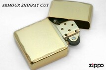 Zippo ジッポライター アーマーシャインレイカット ARMOUR SHINRAY CUT GD_画像3