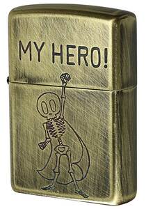 Zippo ジッポライター USED FINISH SKULL 2UDB-MY HERO メール便可