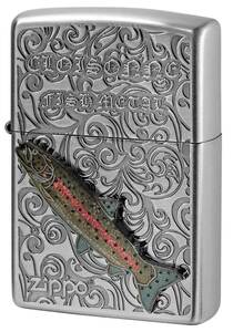 ZIPPO (ジッポ) ライター 魚 ヴィンテージフィッシュ 本七宝焼き メタル貼り 両面加工 イトウ