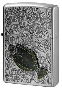 Zippo ジッポライター Vintage Cloisonne fish metal Salt Water Fish ヴィンテージ 七宝メタル AN-ヒラメ メール便可